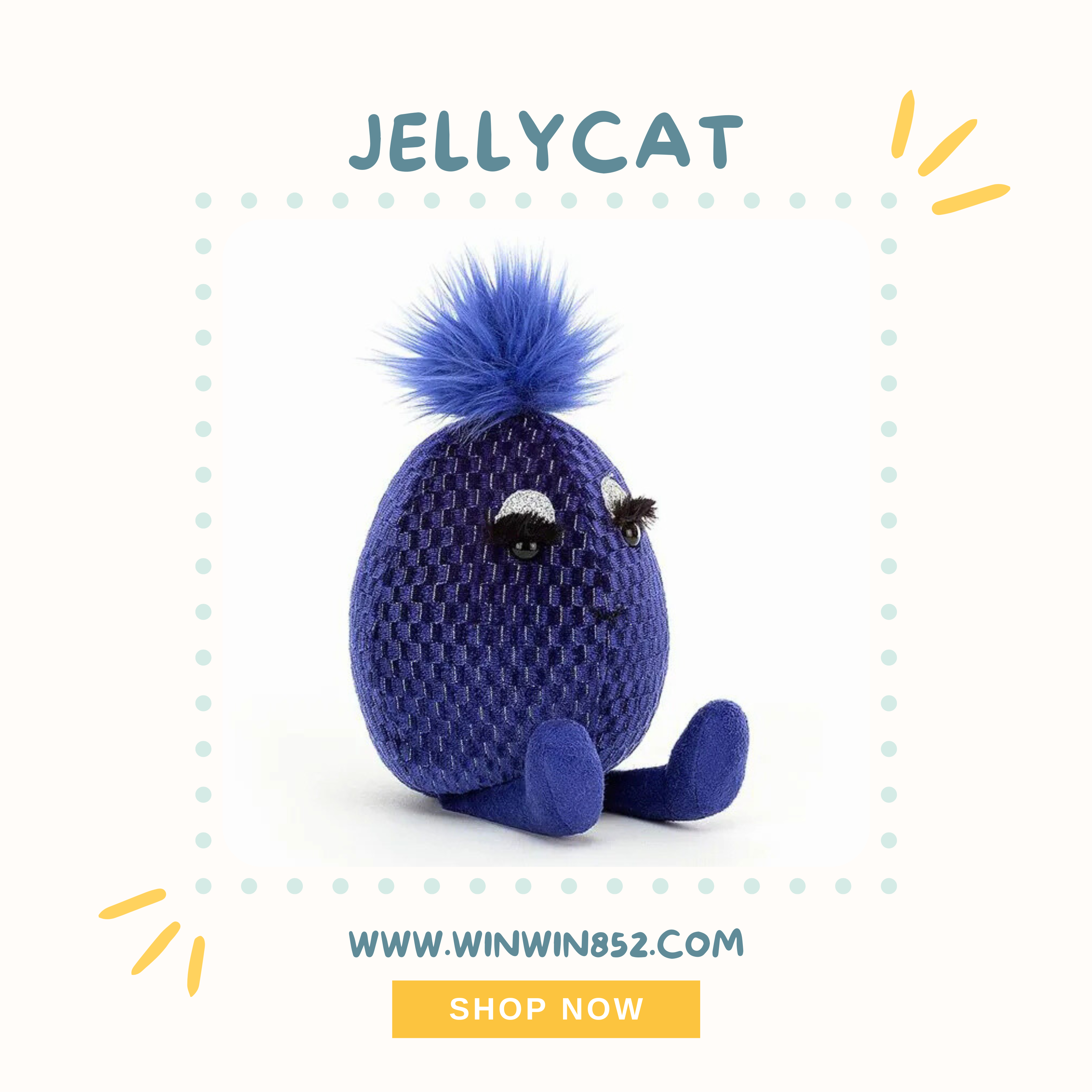 Jellycat Fabbyegg Sapphire