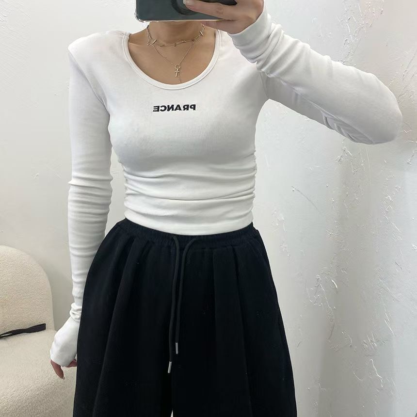 墊肩抓褶短PRANCE上衣