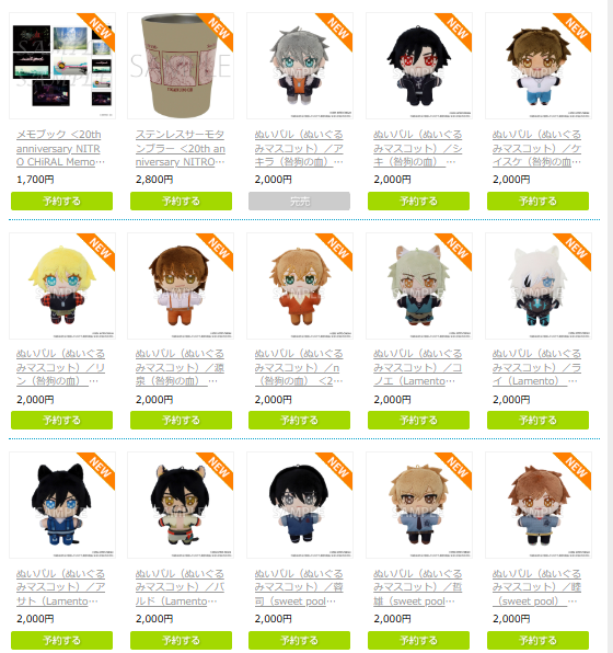 [代購][預訂] 20th anniversary NITRO CHiRAL Memories 公仔