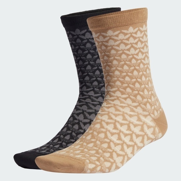 Adidas 愛迪達 Mono Crew 2pp IW8611 中筒襪 2雙入 棕 黑