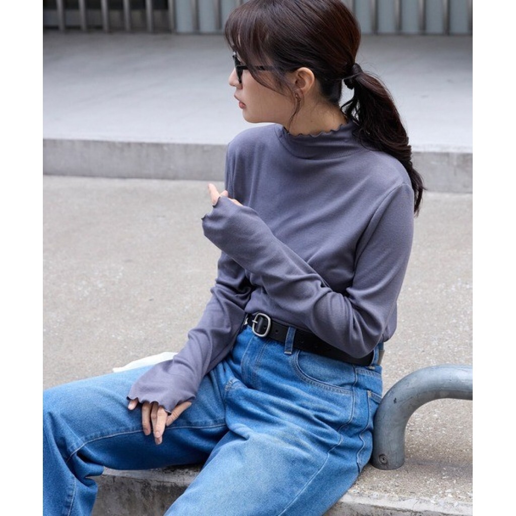 日本🇯🇵顯瘦貼身高彈力發熱羅紋長袖打底上衣