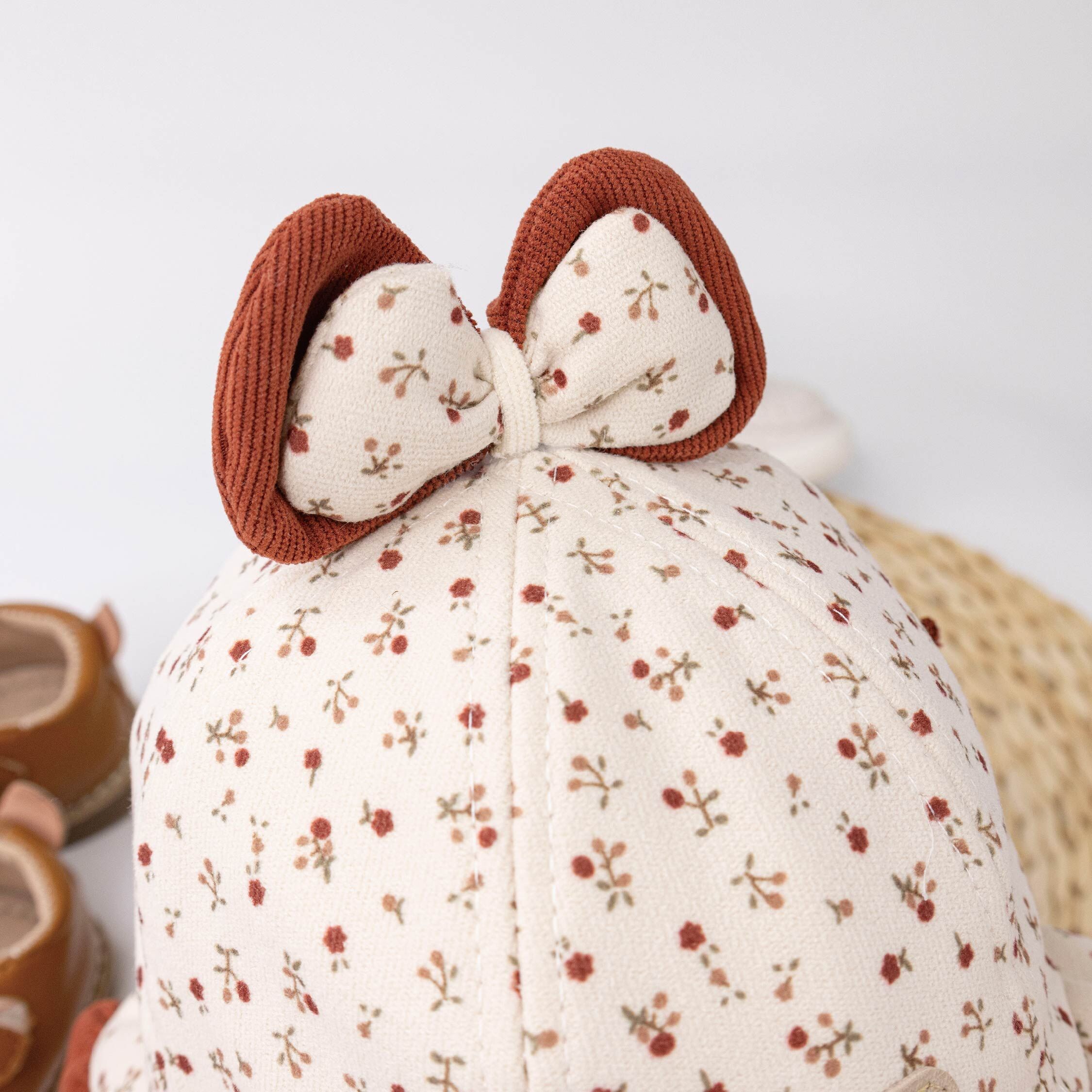 【JA1569】蝴蝶結碎花荷葉邊寶寶盆帽＊三色