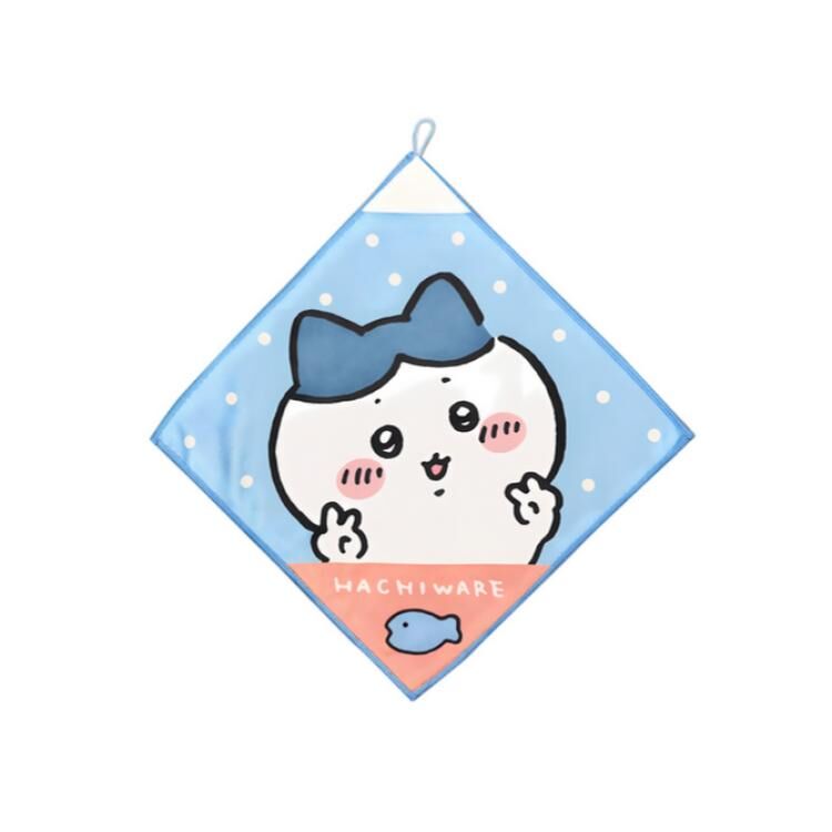 吉伊卡哇 Chiikawa 擦手巾 方巾 小八貓 藍色 35x35cm