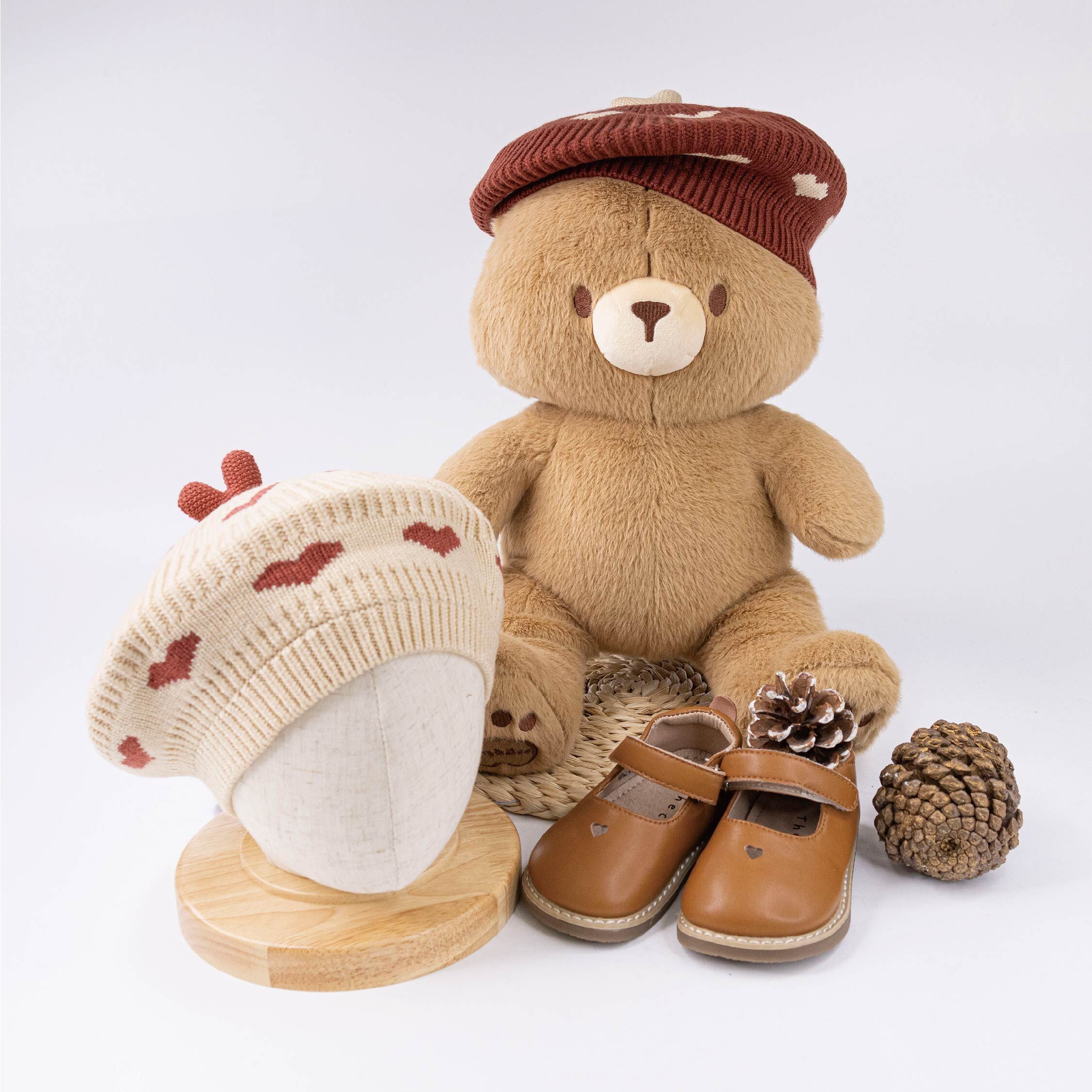 【JA1560】愛心針織貝雷帽＊二色