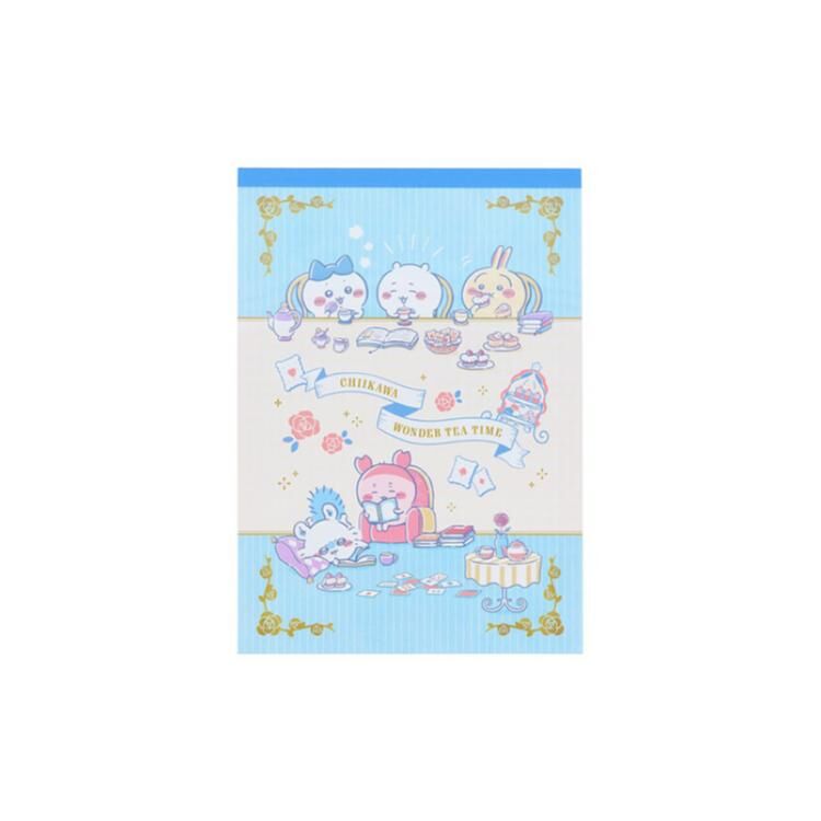 吉伊卡哇 Chiikawa 午茶趣造型便條紙 藍色假日 4款內頁各25張 共100張 1本