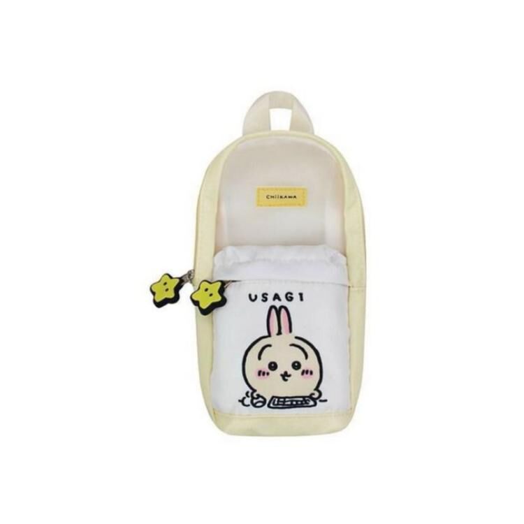 吉伊卡哇 Chiikawa 掛式雙層萬用袋 小物收納 外出掛包 黃色 烏薩奇