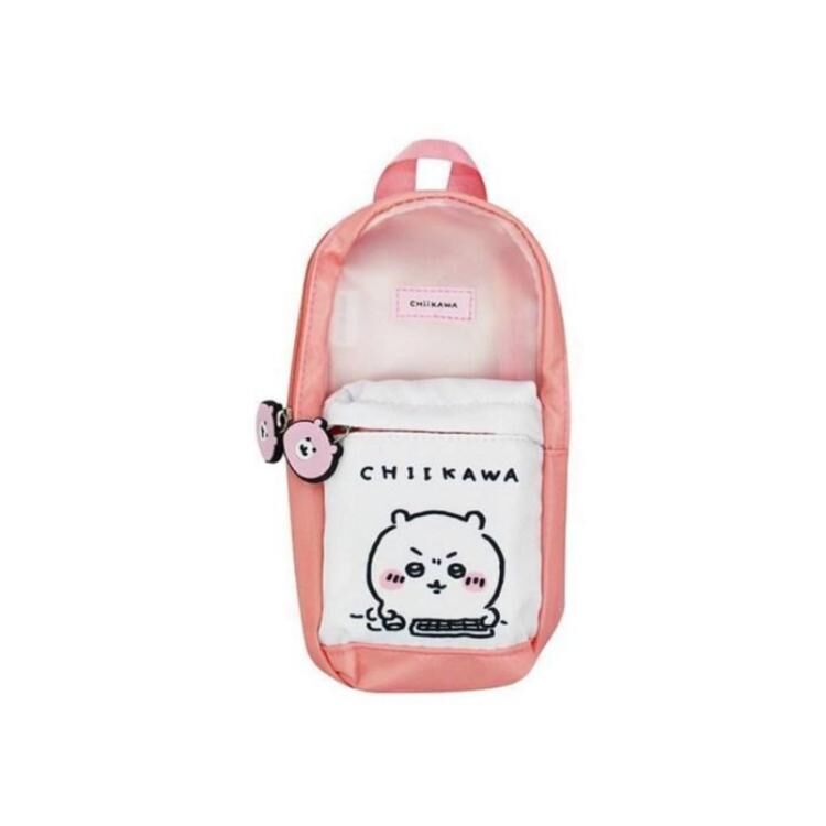 吉伊卡哇 Chiikawa 掛式雙層萬用袋 小物收納 外出掛包 粉色 吉伊