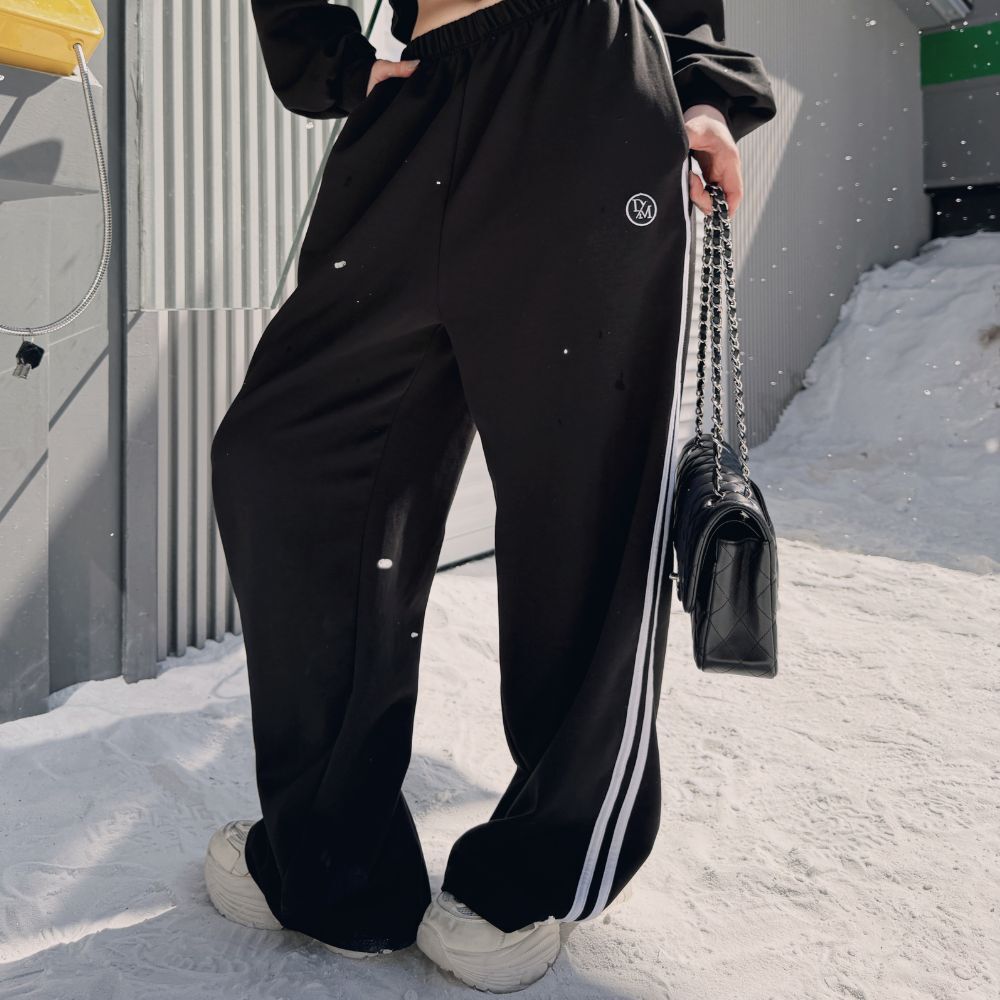 【酷甜殺手】DOMISS自訂-短版連帽外套  側線運動長褲 兩件套裝 太空棉 洋裝 套裝(現+預)