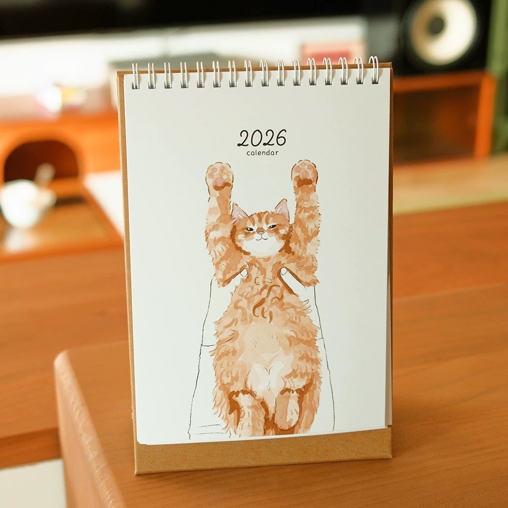 2026桌曆｜手繪風貓咪桌曆/繪畫風桌曆