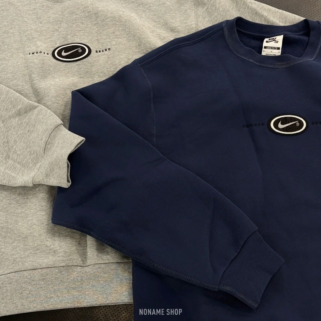 NIKE SB X ERIC KOSTON 小勾 刺繡 反光 圓領 大學T 內刷毛 長袖 兩色 (男款)