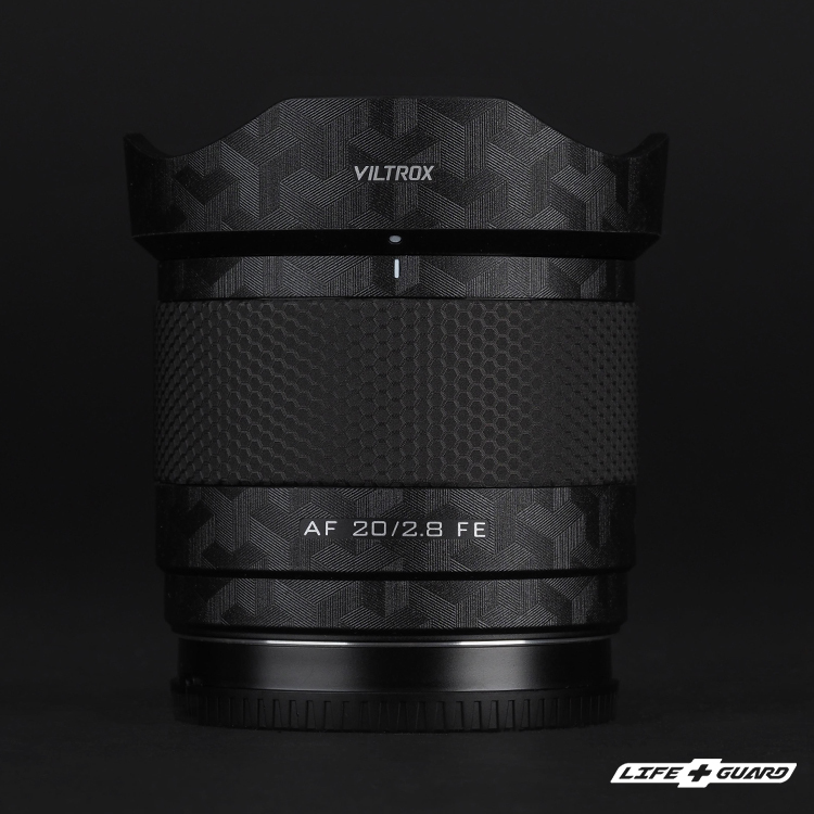 Viltrox AF 20mm F2.8 STM ASPH ED IF 專機專屬鏡頭貼膜特寫，LIFE+GUARD ARBK 設計風格