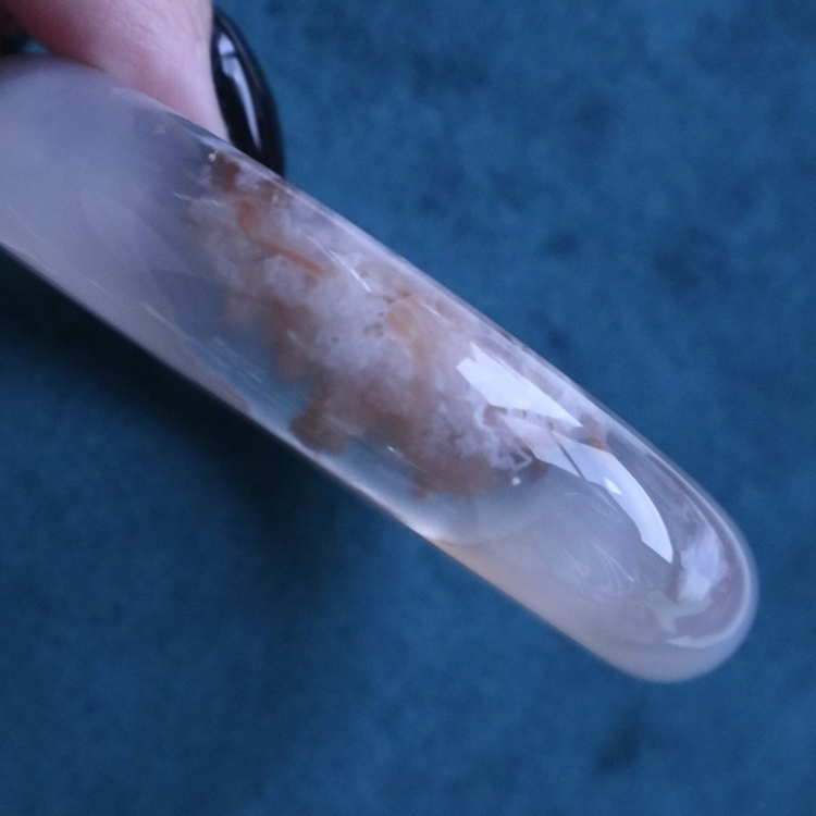 【天然石水晶手鐲】圈口尺寸51以下 冰灰紫金絲櫻花瑪瑙