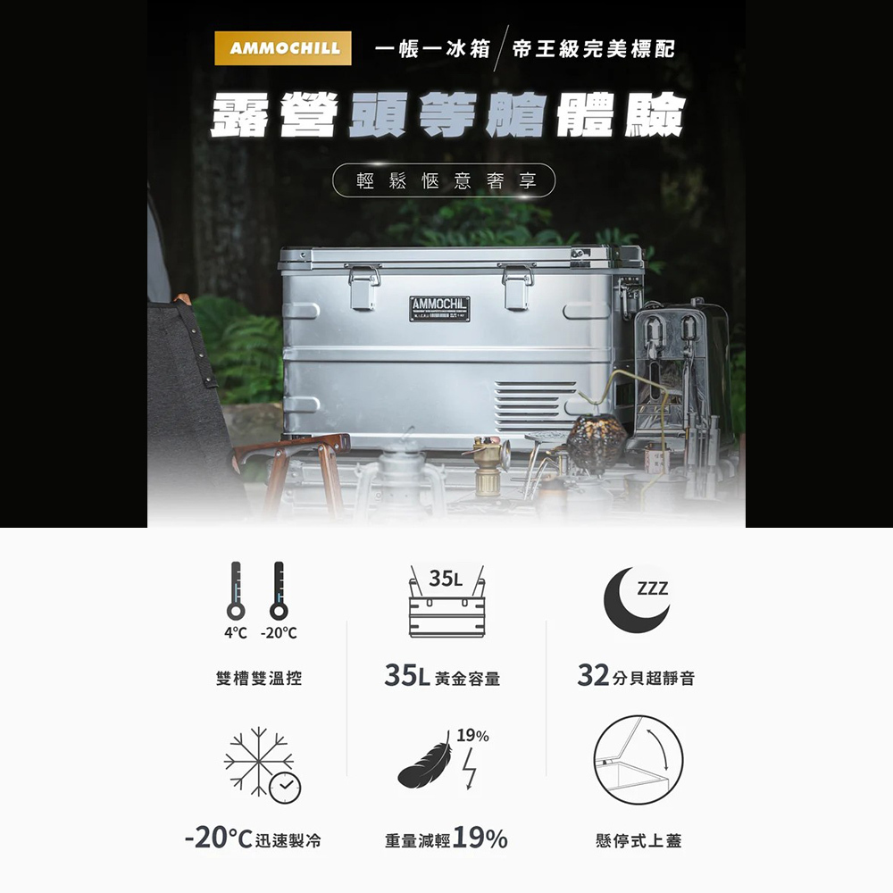 AMMOCHILL 雙槽溫控車載行動冰箱
