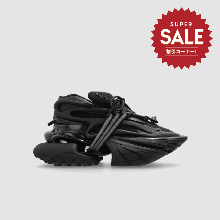 【 BALMAIN UNICORN LOW-TOP 皮革運動鞋 - 黑 】