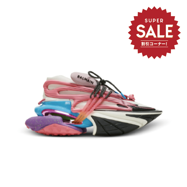 【 BALMAIN UNICORN LACE-UP 皮革運動鞋 - 粉藍 】