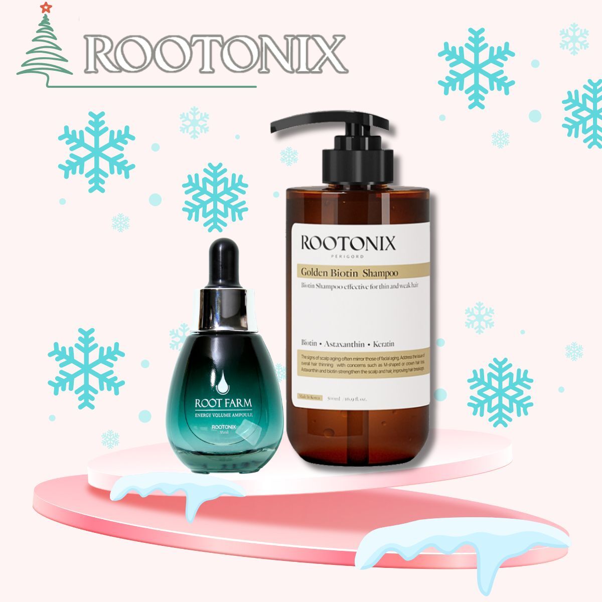 禮物套裝  韓國熱賣ROOTONIX皇牌增量防脫洗頭水  + 生髮精華脫髮救星