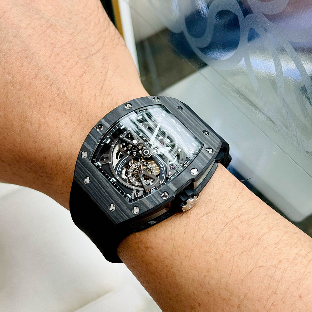 (預購)【Bonest Gatti 布加迪】BG9004 酒桶款 鏤空 動力儲存 21顆寶石軸承 夜光 碳纖維錶圈 機械錶