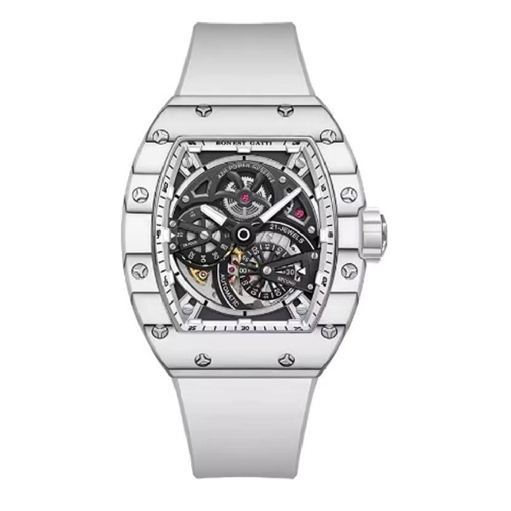 (預購)【Bonest Gatti 布加迪】BG9004 酒桶款 鏤空 動力儲存 21顆寶石軸承 夜光 碳纖維錶圈 機械錶