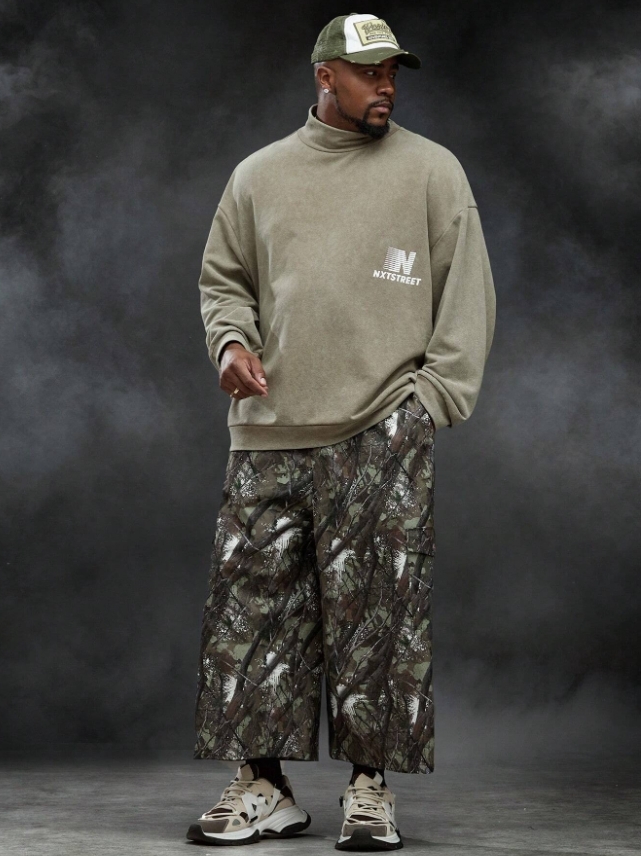 KADMAX大尺碼-大碼男針織雪花圖案大學TEE〈KSMS2672〉