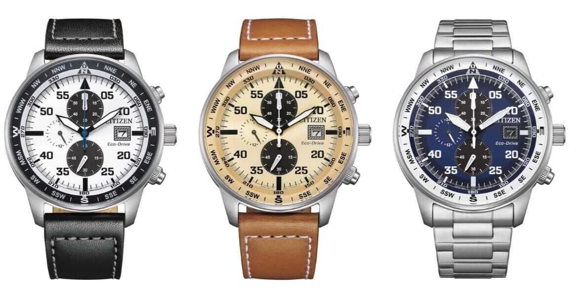 行貨 CITIZEN 星辰 Eco Drive Chrono Aviator CA0880-07A 黑色皮帶 ,CA0880-15X 啡色皮帶 , CA0880-58L 鋼帶 , 光動能計時飛行員腕錶