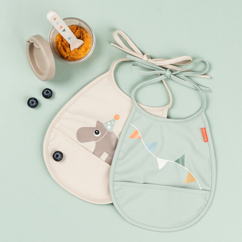 Done by Deer - 口袋型口水肩 2件組 慶典沙色