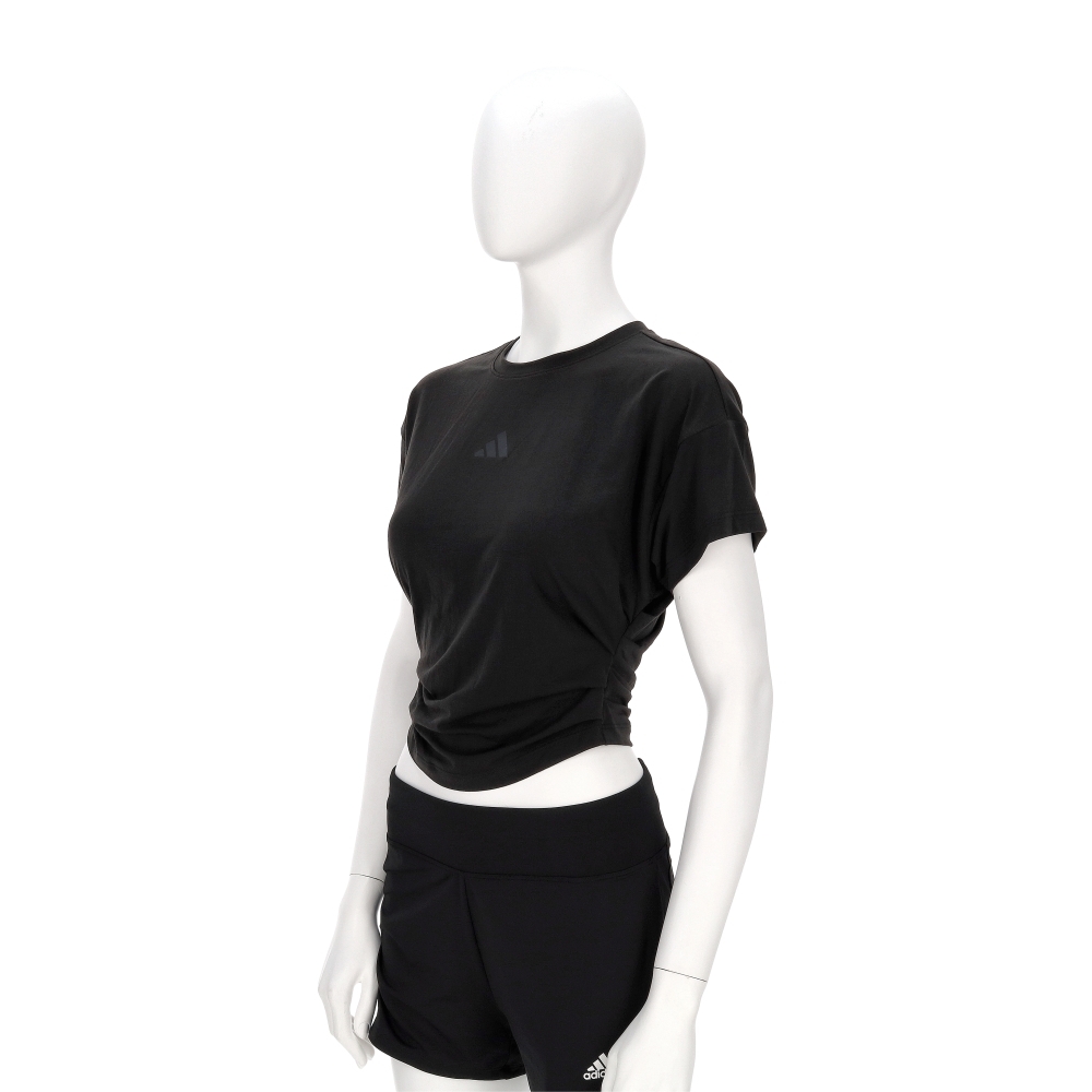 Adidas Power Tee 女款 黑色 短版 圓領 吸濕 排汗 運動 休閒 短袖 JX1190