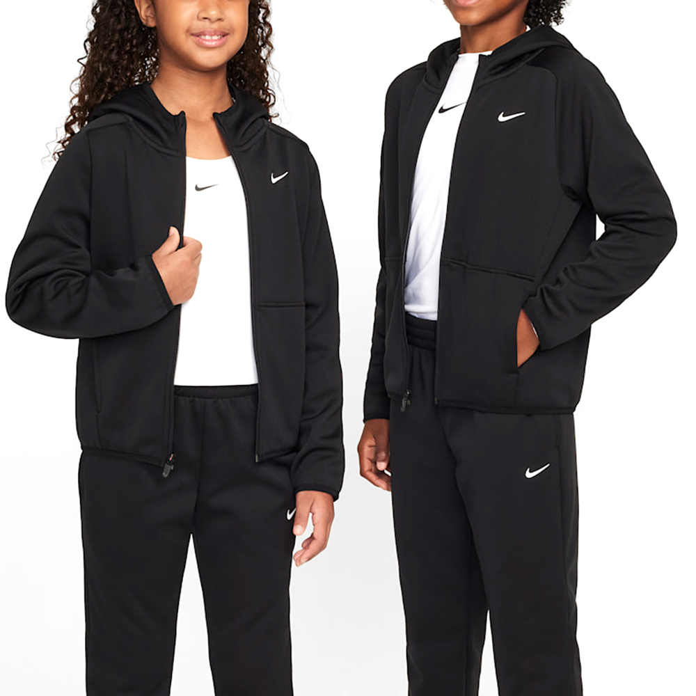 Nike Tf Flc Hd Fz Winter 大童 童裝 黑色 保暖 運動 連帽 外套 FZ5323-010