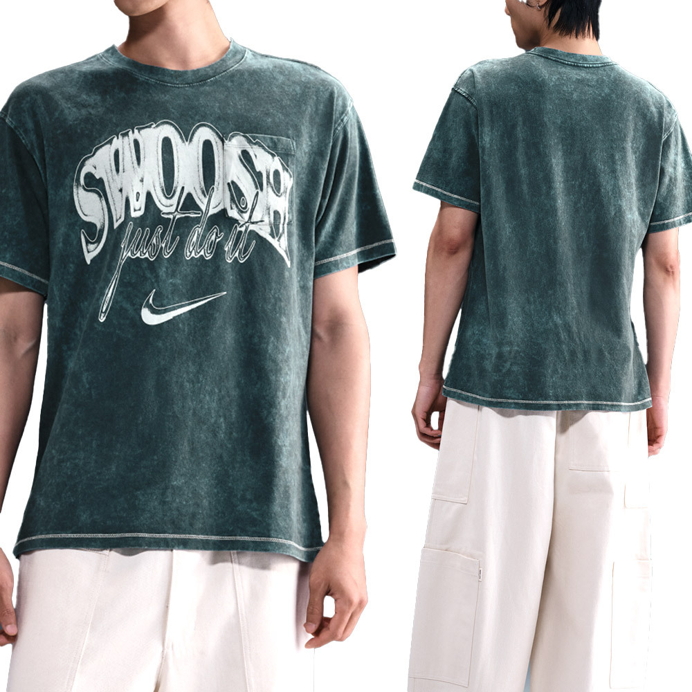 Nike Tee M90 Oc Pckt Vntg 男款 綠色 水洗 落肩 寬鬆 T恤 短袖 HQ9261-390