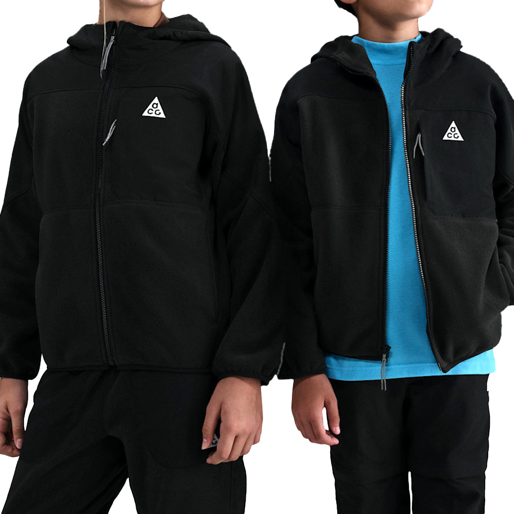 Nike Acg Polartec Wolf Tree Fz Hd 大童 童裝 黑色 連帽 外套 HQ9606-010