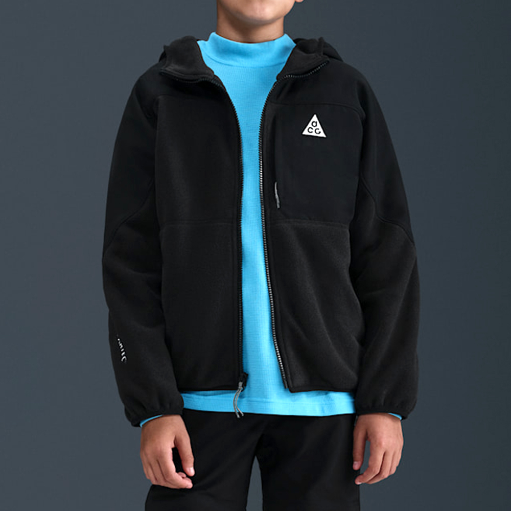 Nike Acg Polartec Wolf Tree Fz Hd 大童 童裝 黑色 連帽 外套 HQ9606-010