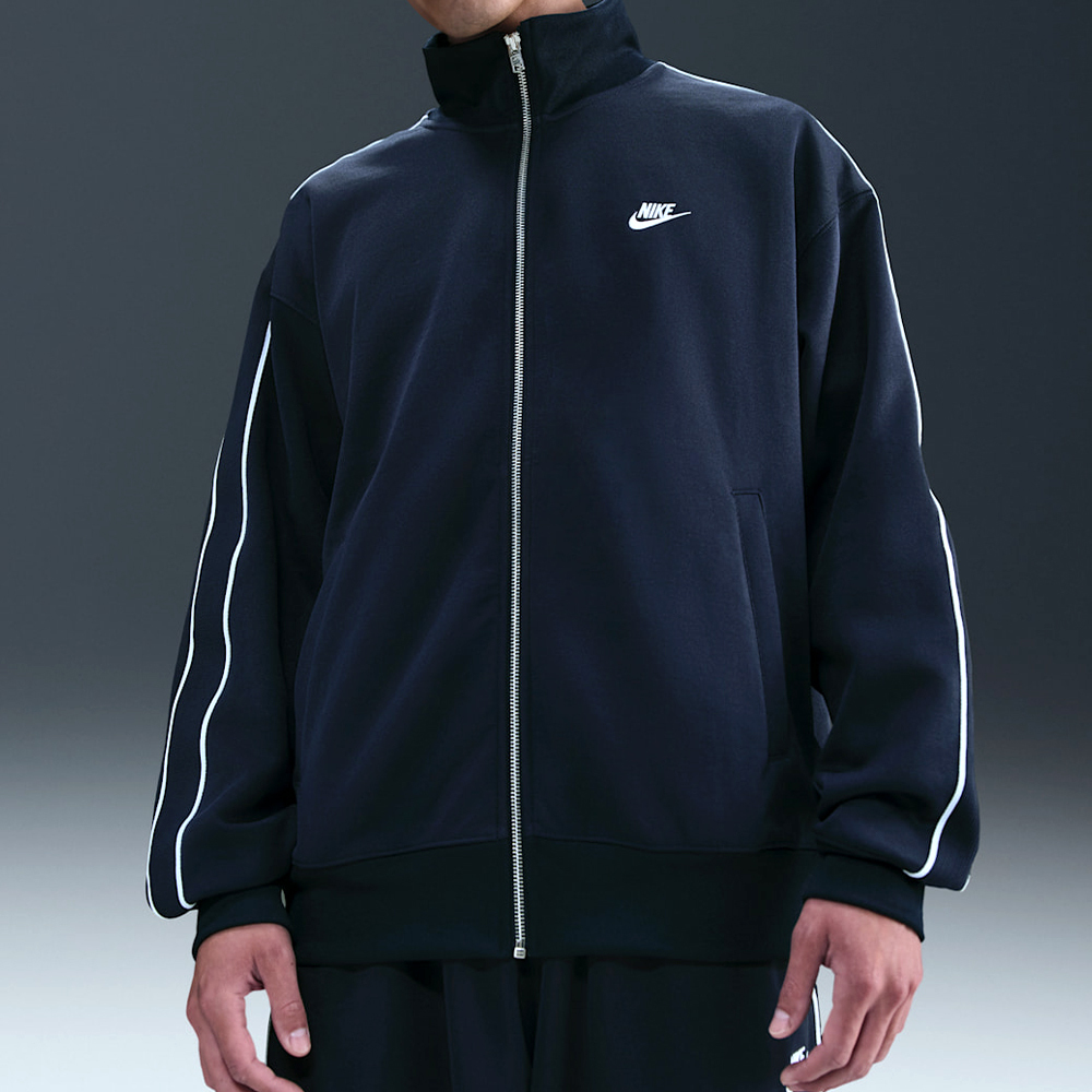 Nike Club Knit Os Track Jac 男款 藍色 立領 夾克 外套 HV1418-451