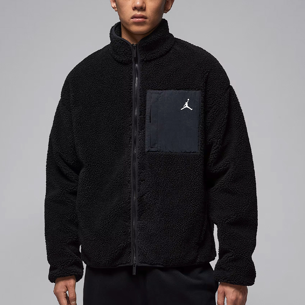 Nike J Flt Mtnside Sherpa 男款 黑色 立領 仿羊羔絨 保暖 外套 HV0779-010