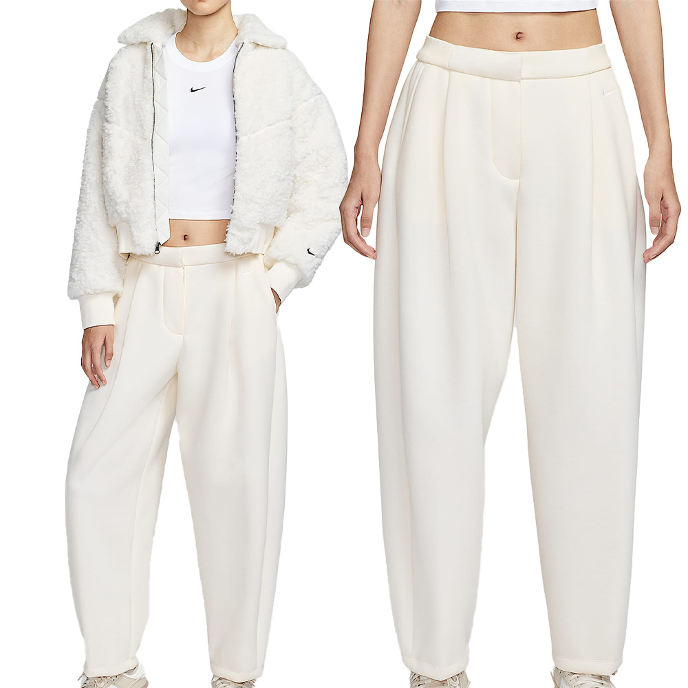 Nike Mod Flc Pant 女款 米白色 中腰 寬版 休閒 長褲 HV1965-110