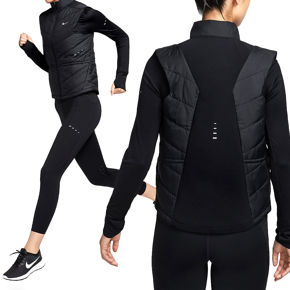 Nike Swift Tf Fill Vest 女款 黑色 立領 保暖 哨子 慢跑 背心 HV2656-010