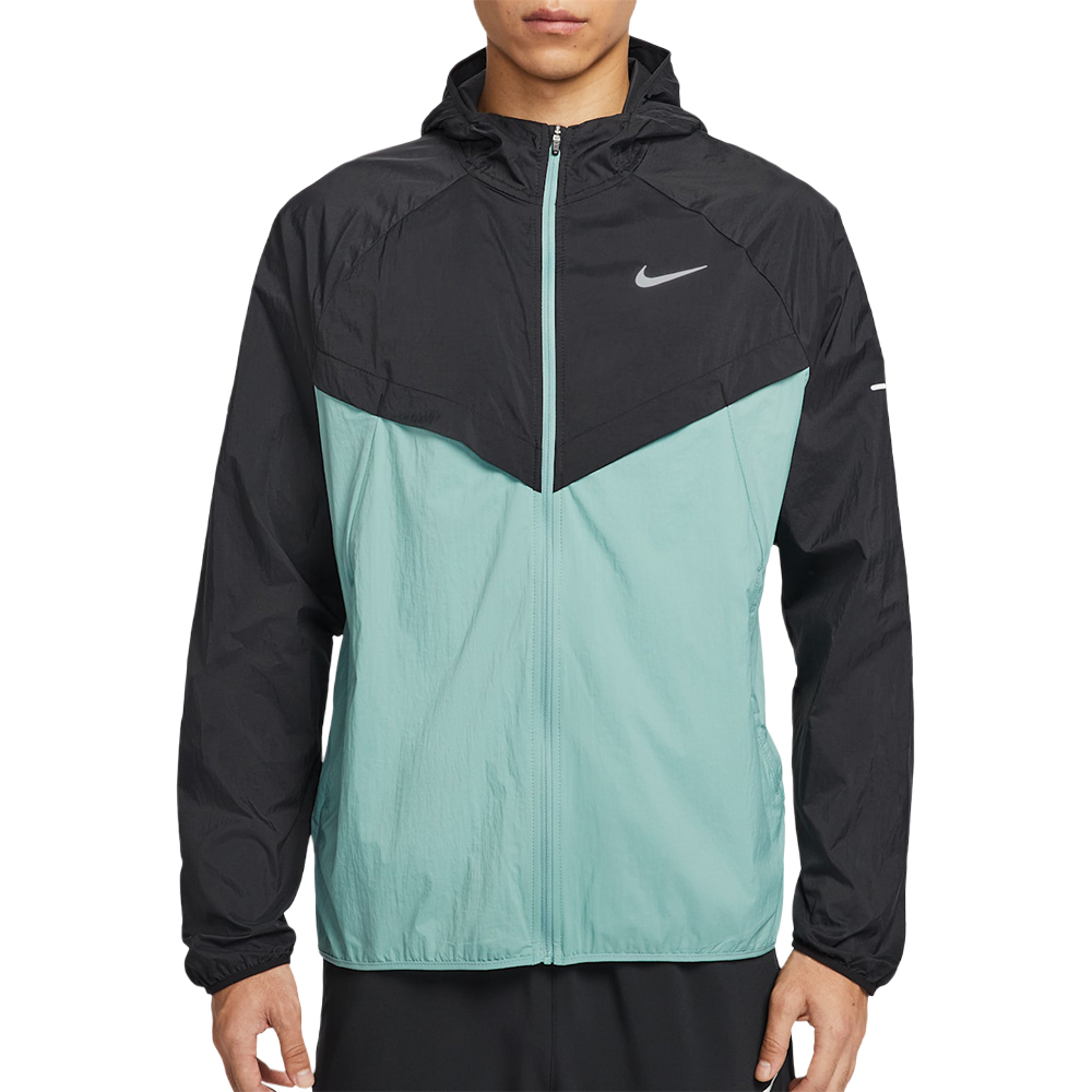 Nike Uv Rpl Stride Jacket 男款 黑綠色 防潑水 防曬 連帽 風衣 外套 HV4549-014
