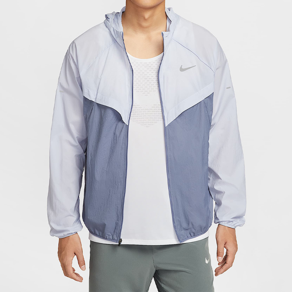 Nike Uv Rpl Stride Jacket 男款 灰藍色 防潑水 防曬 連帽 風衣 外套 HV4549-057