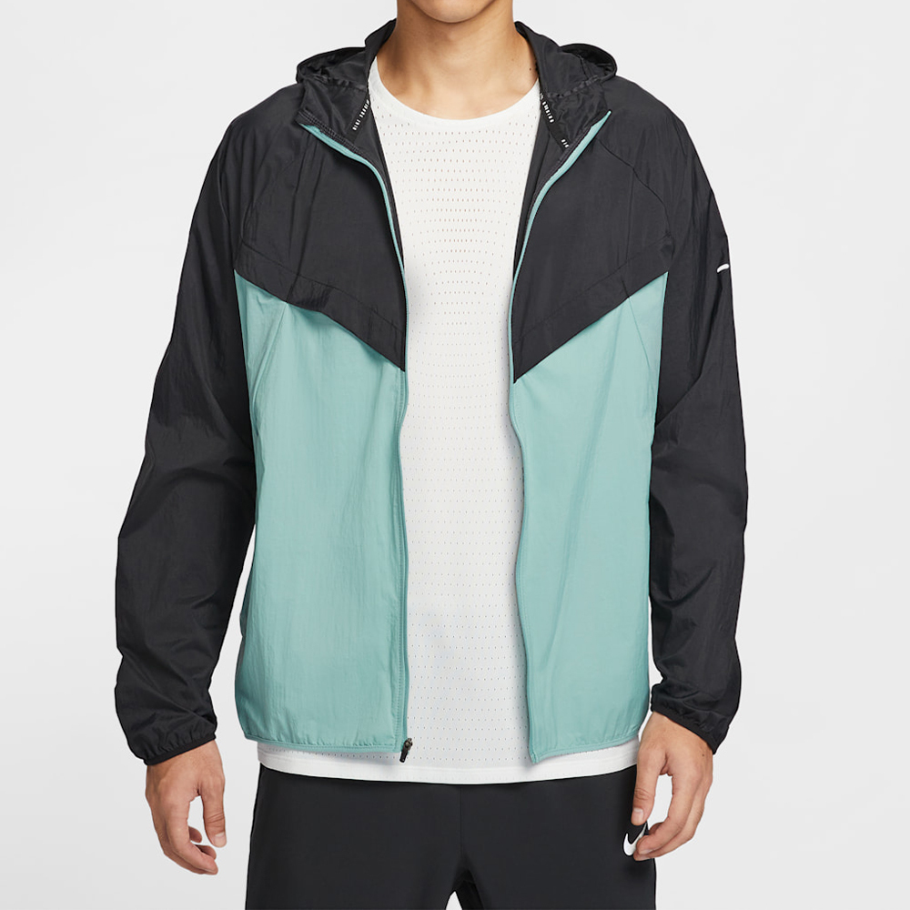 Nike Uv Rpl Stride Jacket 男款 黑綠色 防潑水 防曬 連帽 風衣 外套 HV4549-014