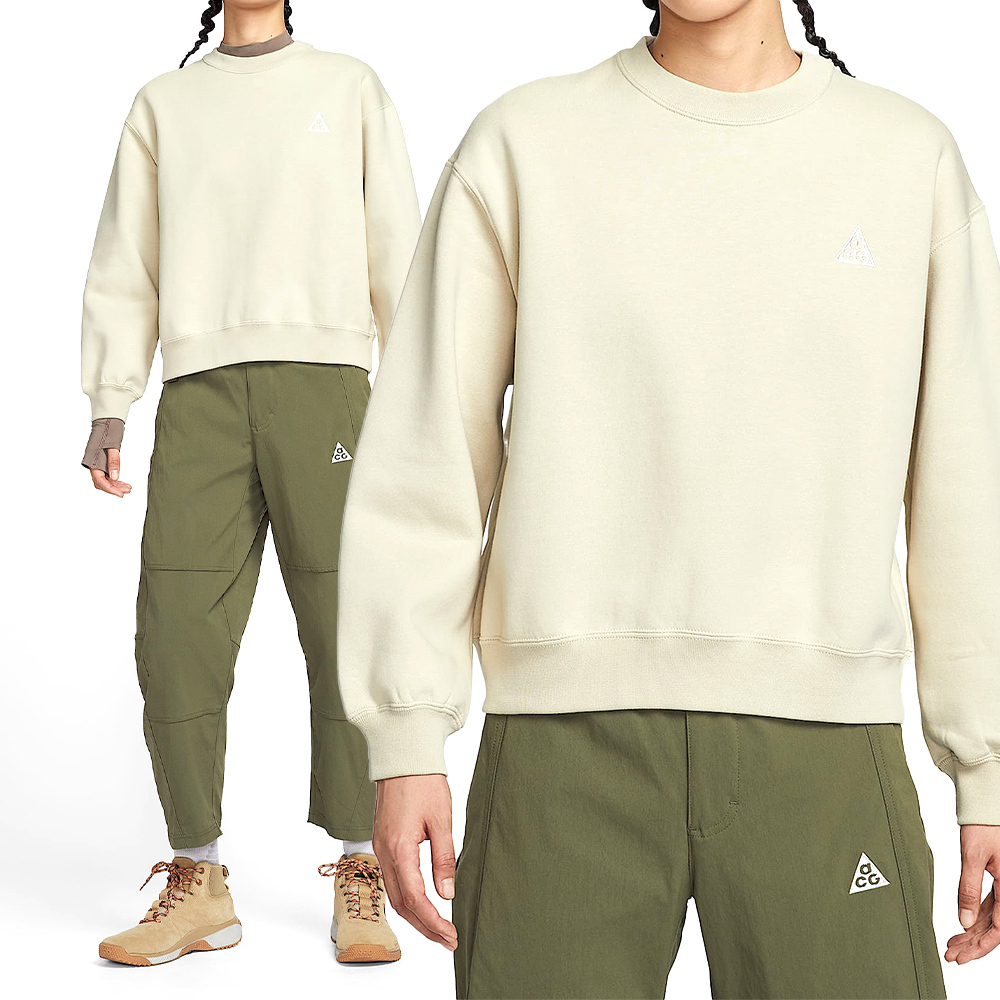Nike Acg Tf Tuff Fleece Crw 女款 奶茶色 寬鬆 重磅 刷毛 長袖 IH0716-229
