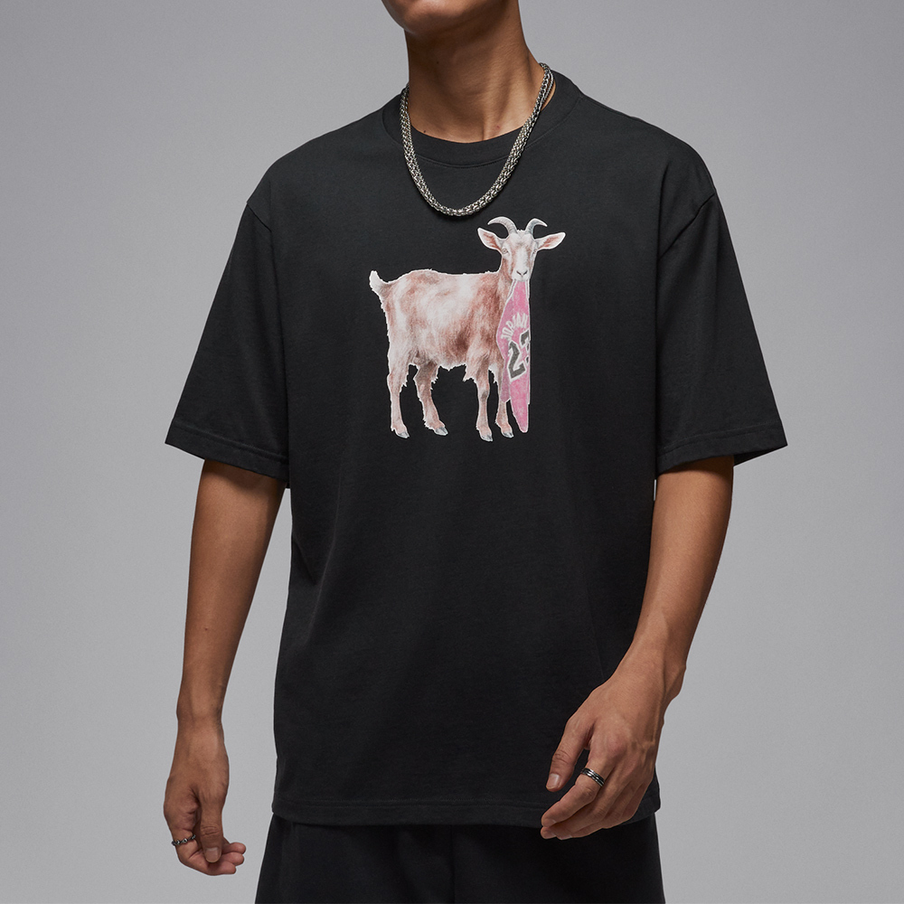 Nike J Nc Goat Ss Crew 男款 黑色 圓領 印花 T恤 短袖 IF0787-010