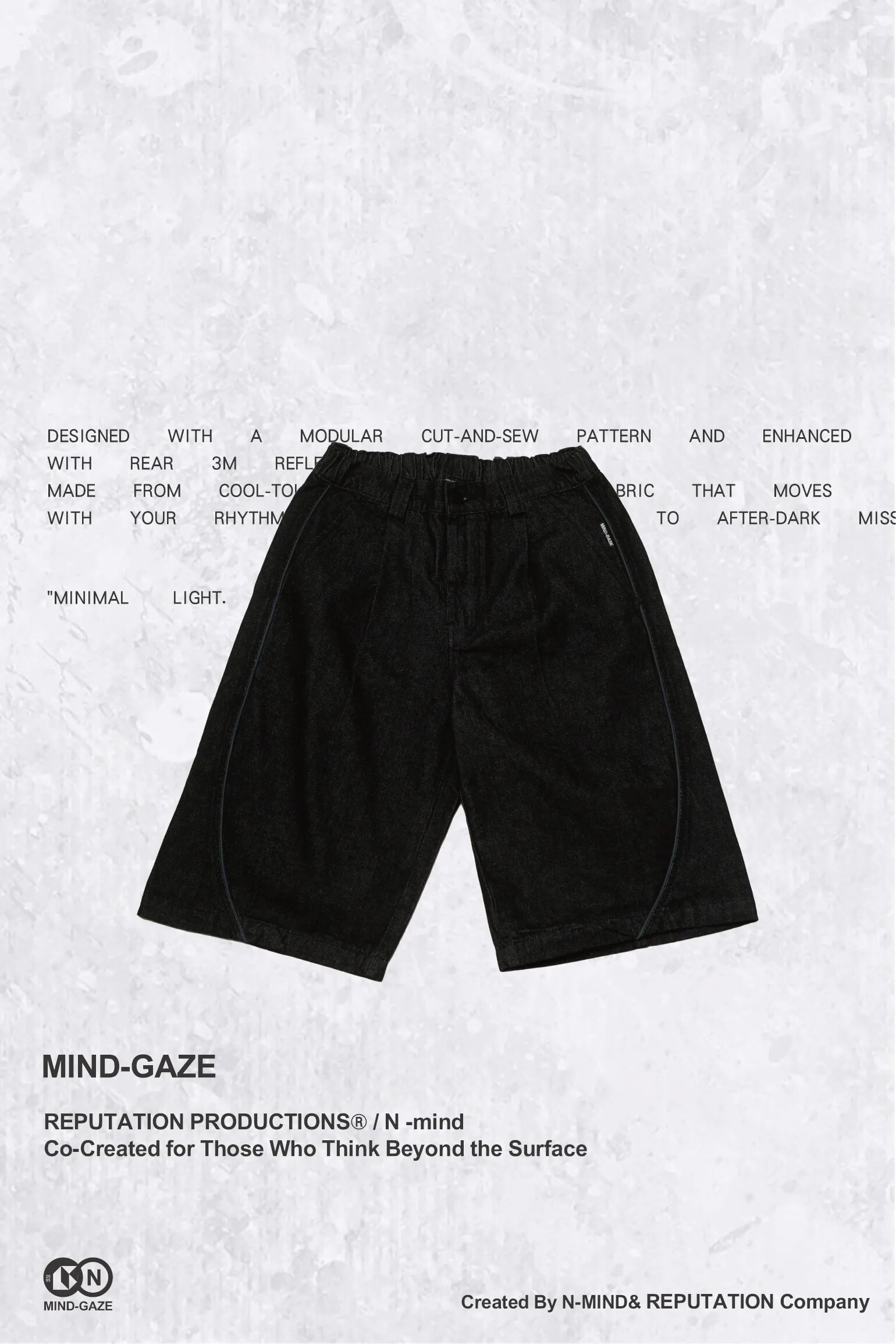 NMIND x MIND-GAZE CROPPED  DENIM PANTS