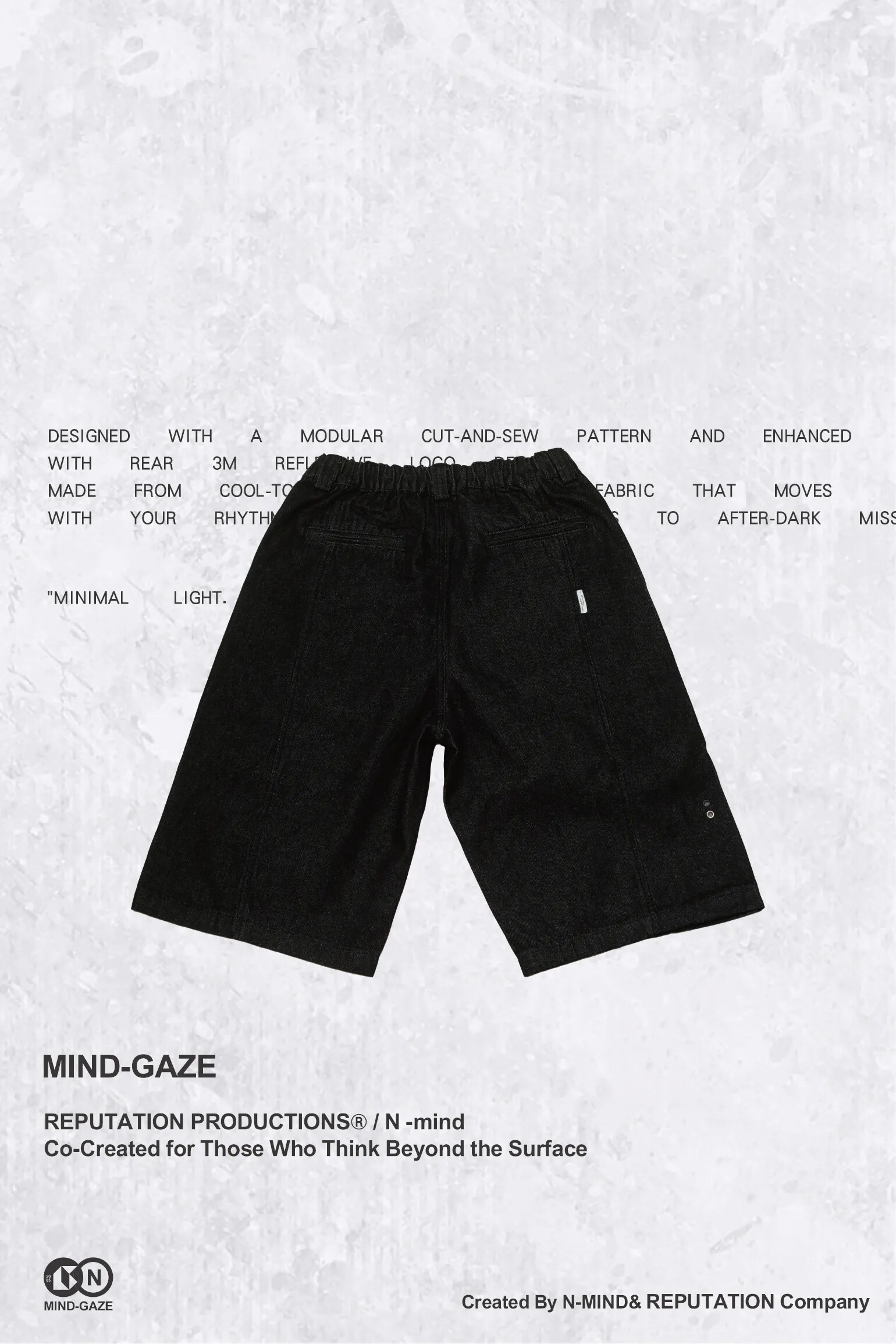 NMIND x MIND-GAZE CROPPED  DENIM PANTS
