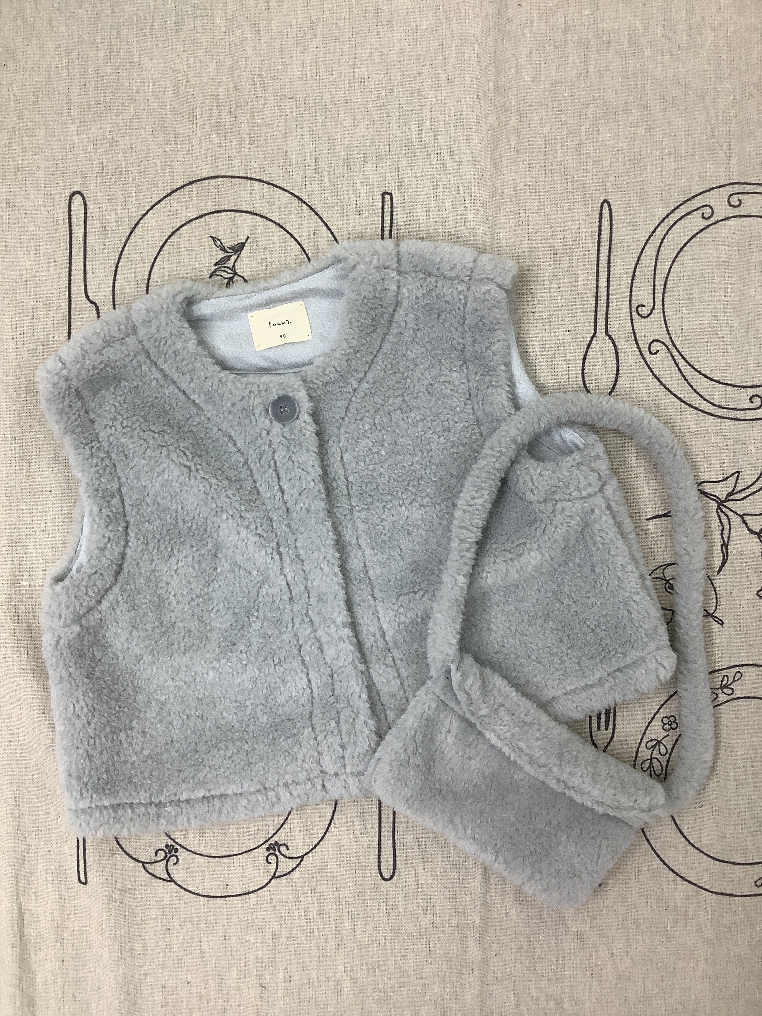 A03715毛毛麂皮背心（含包包）