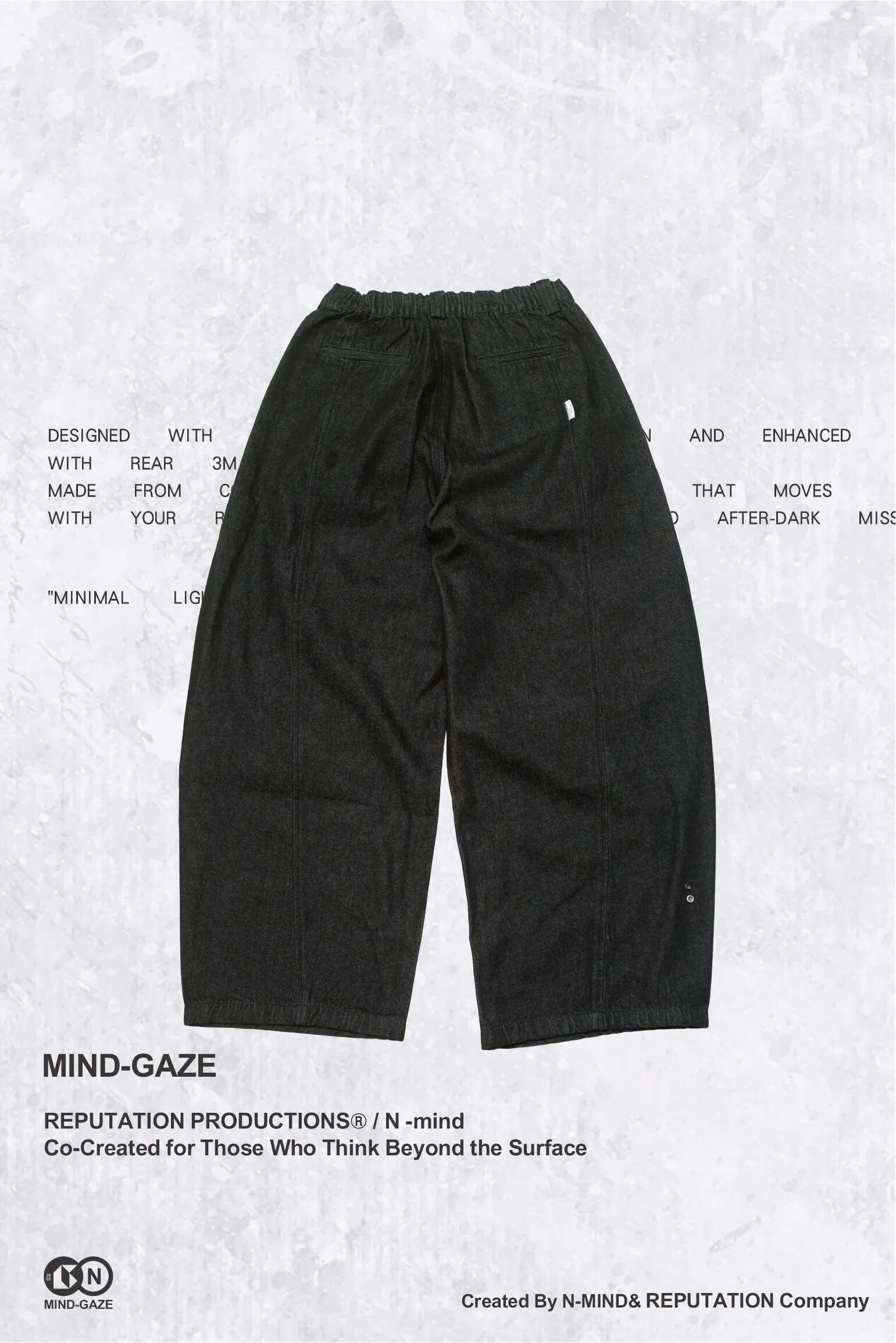 NMIND x MIND-GAZE   CURVED DENIM PANTS