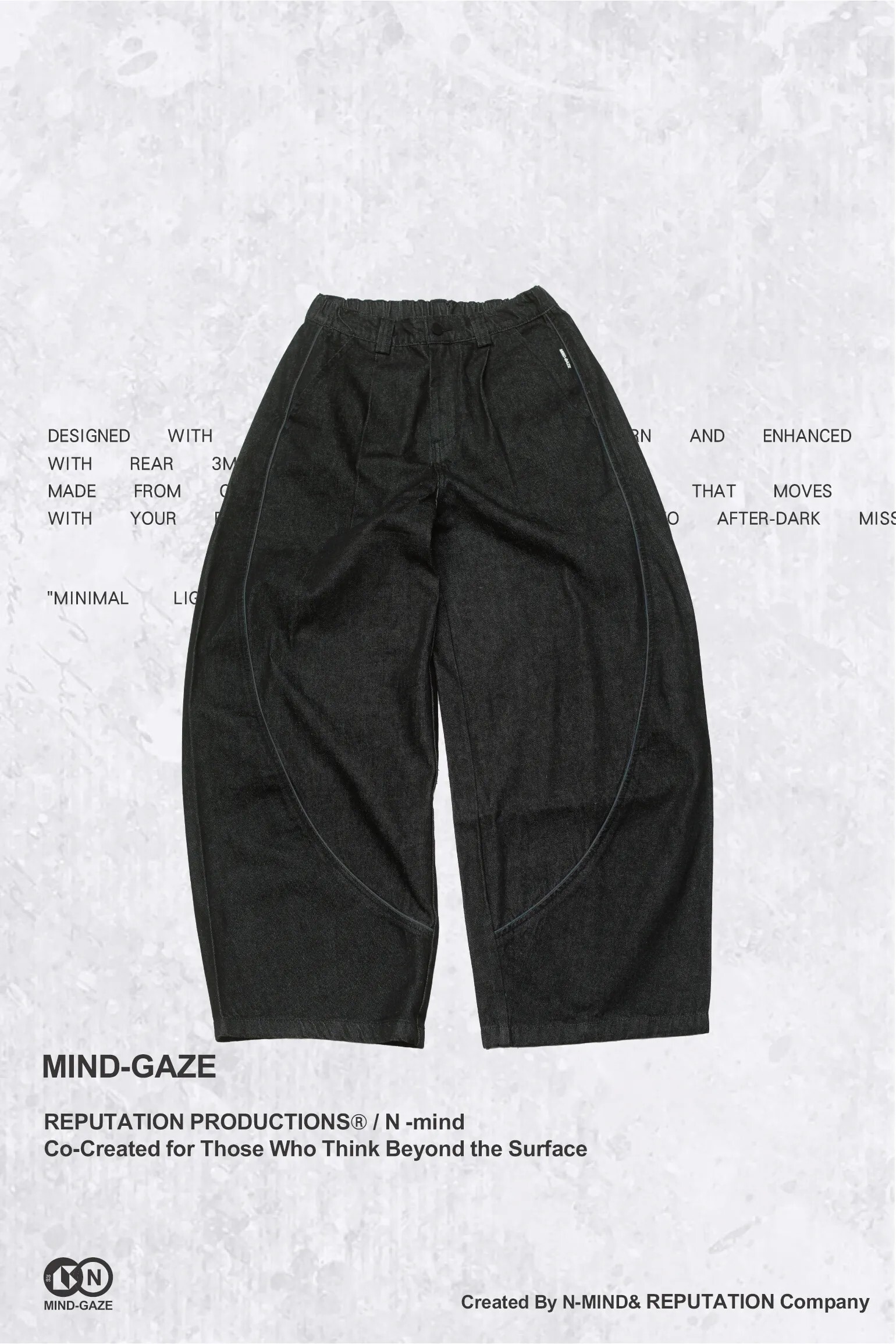 NMIND x MIND-GAZE   CURVED DENIM PANTS
