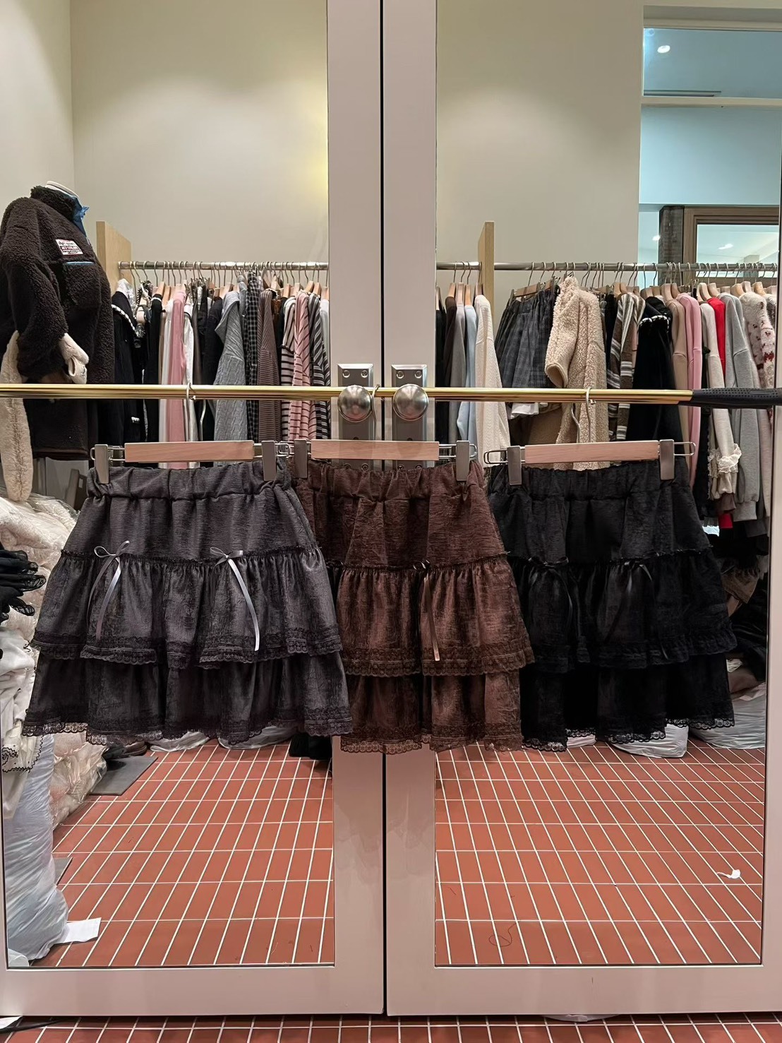 蝴蝶結雙圈蕾絲蛋糕褲裙