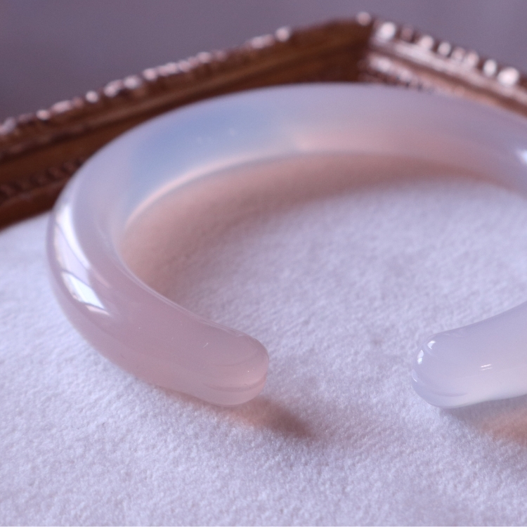 【天然石水晶手鐲】圈口尺寸58～59 焦糖布丁黃水晶/薄粉玉髓圓胖貓爪鐲