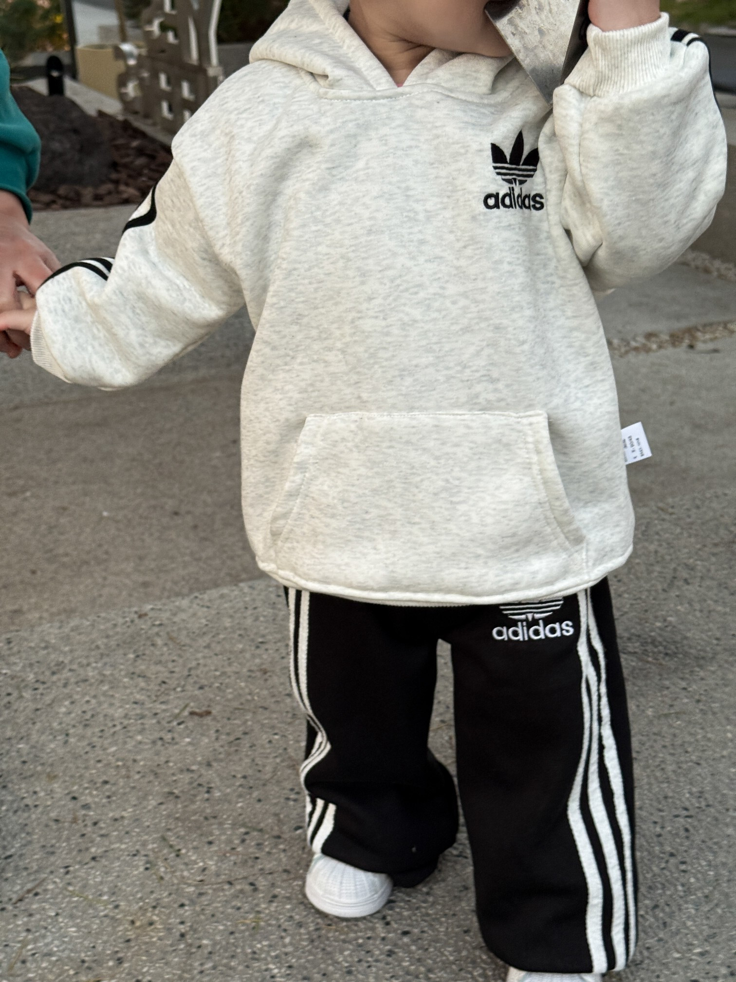 𝐀𝐝𝐢𝐝𝐚𝐬 毛巾繡花毛圈/奧粒絨連帽衛衣褲套裝