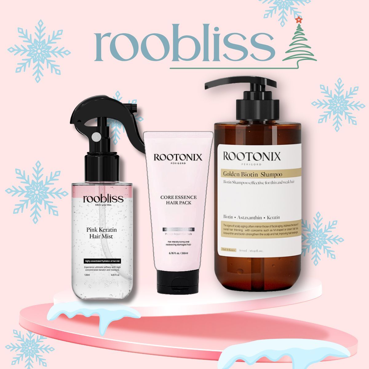 韓國ROOTONIX 護髮 三件套裝皇牌 生髮防脫洗頭水 + SOS髮膜 +  抗熱力抗毛躁護髮噴霧