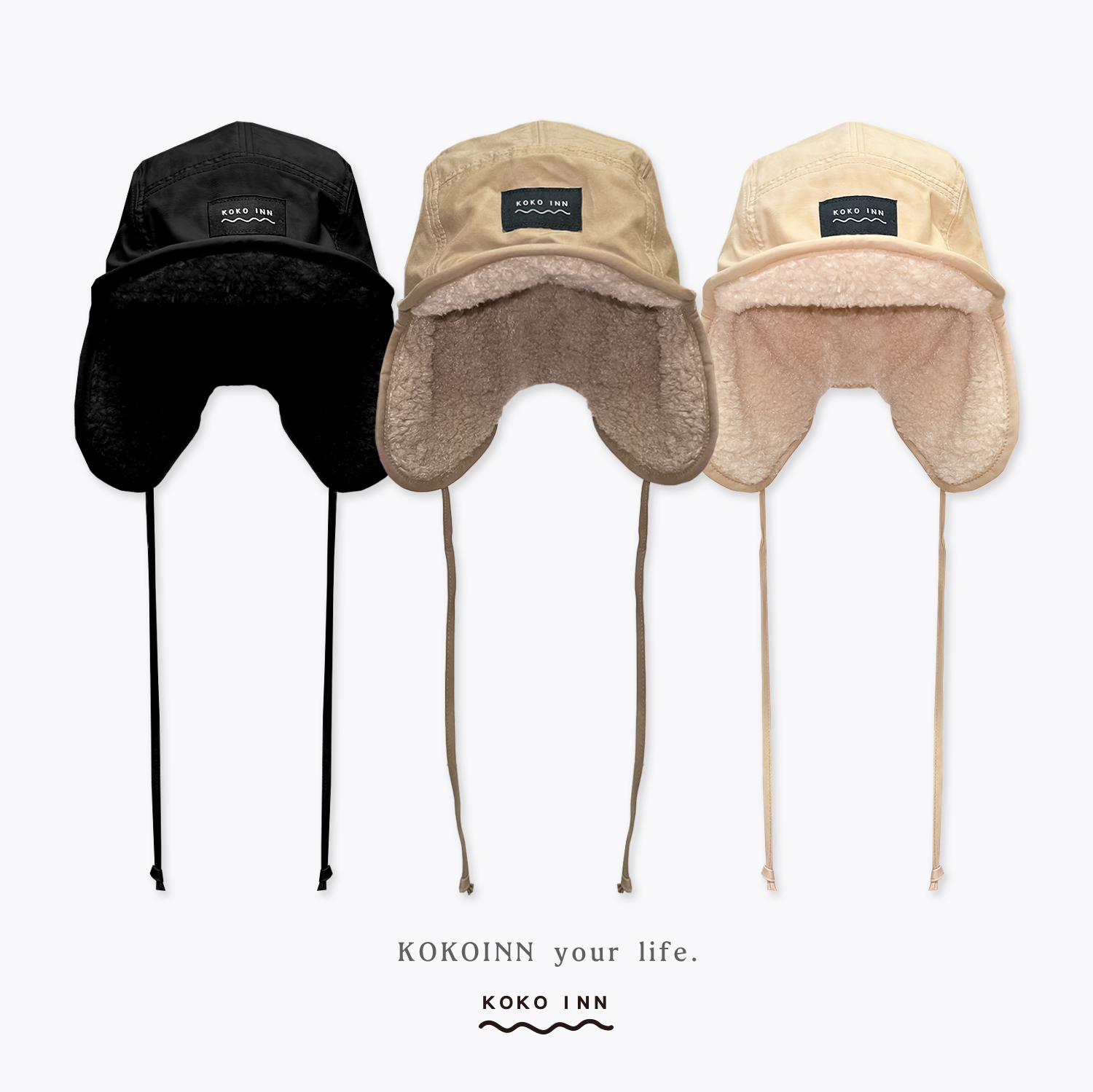 KOKOINN 雙面戴羊羔絨飛行帽