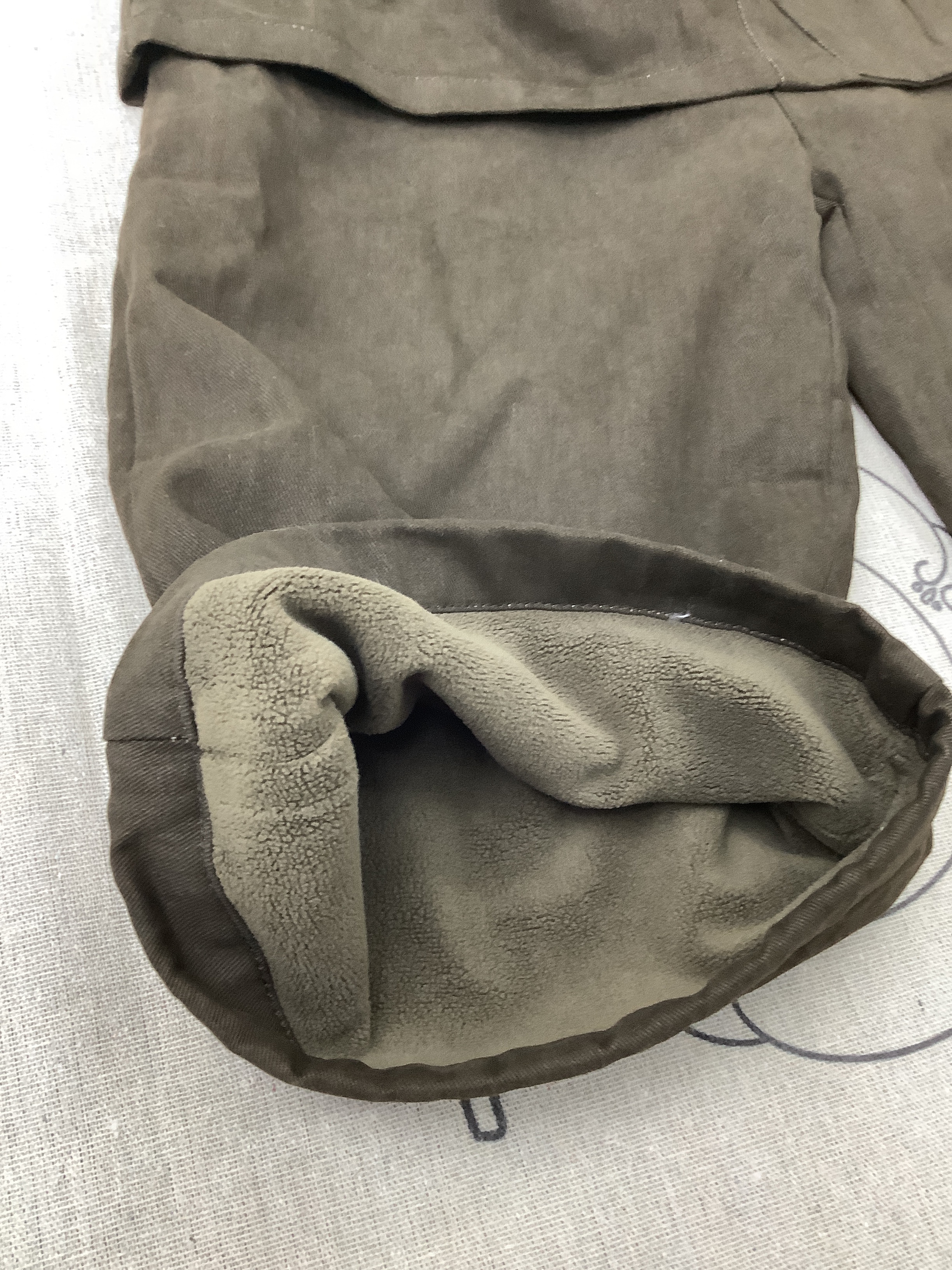 A03724加絨口袋屁簾寬褲